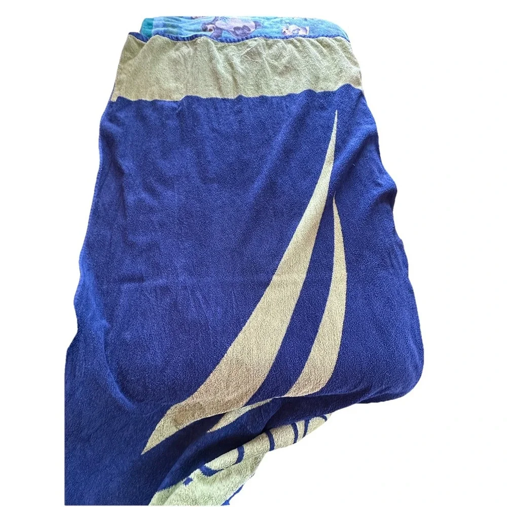 Vintage‎ Nautica Beach Collection Bath Beach Towel Blue Green 34